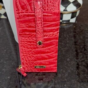 Brahmin Cherry Croc-Embossed Card Holder